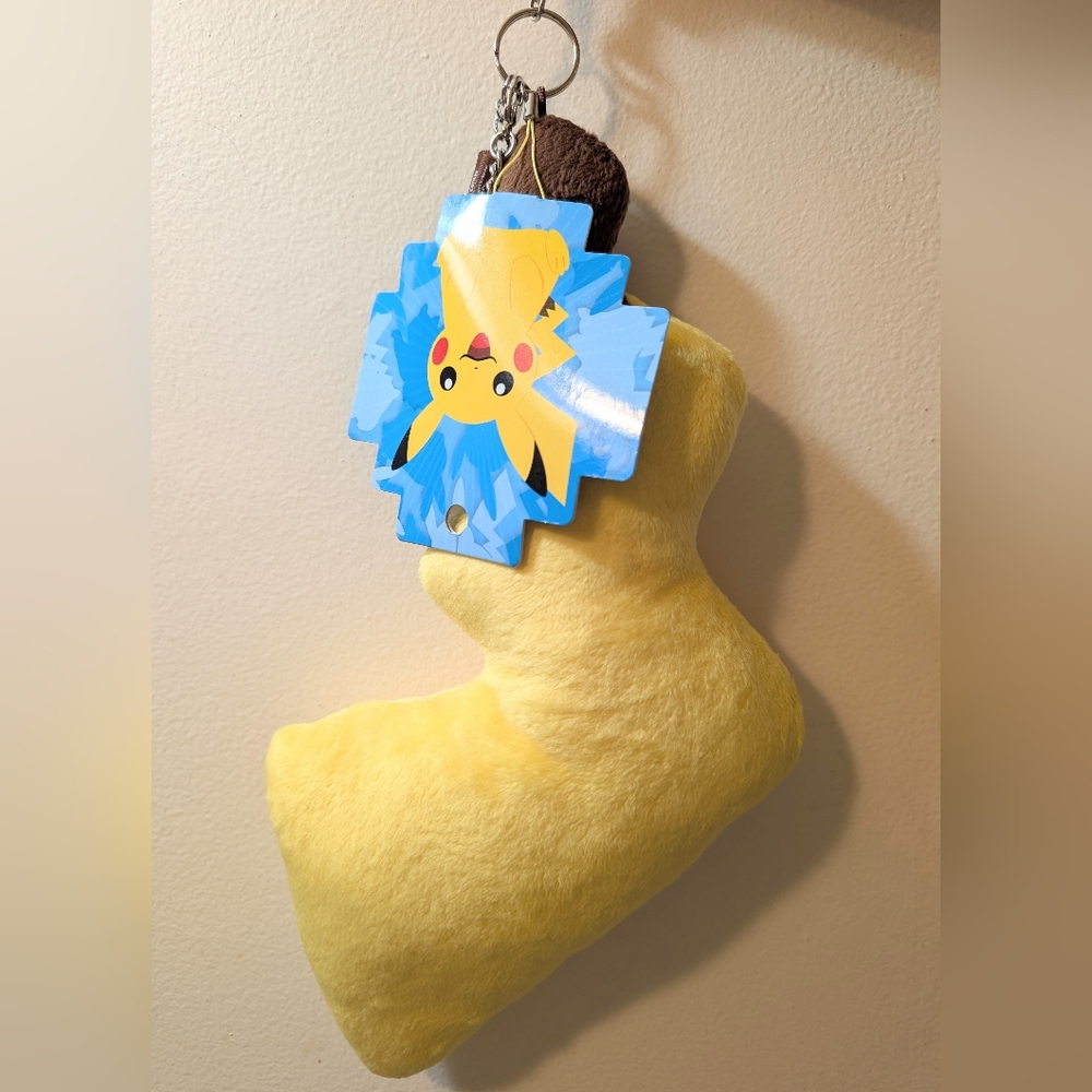 Pokemon Center Pikachu Tail Male Soft Plush Keychain Strap 2014 Japan Limited